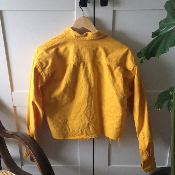 Ralph Lauren Country Cropped Yellow Denim Jacket Size Small - Picture 5 of 5